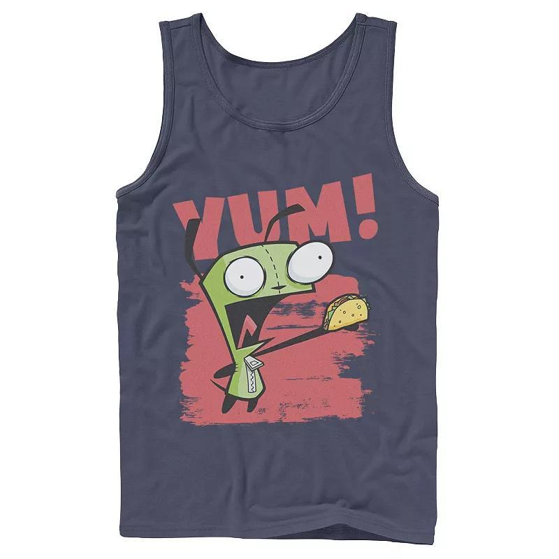 Mens Nickelodeon Invader Zim Gir Screaming Yum! Taco Portrait Graphic Graphic Tank Top Grey Product Image