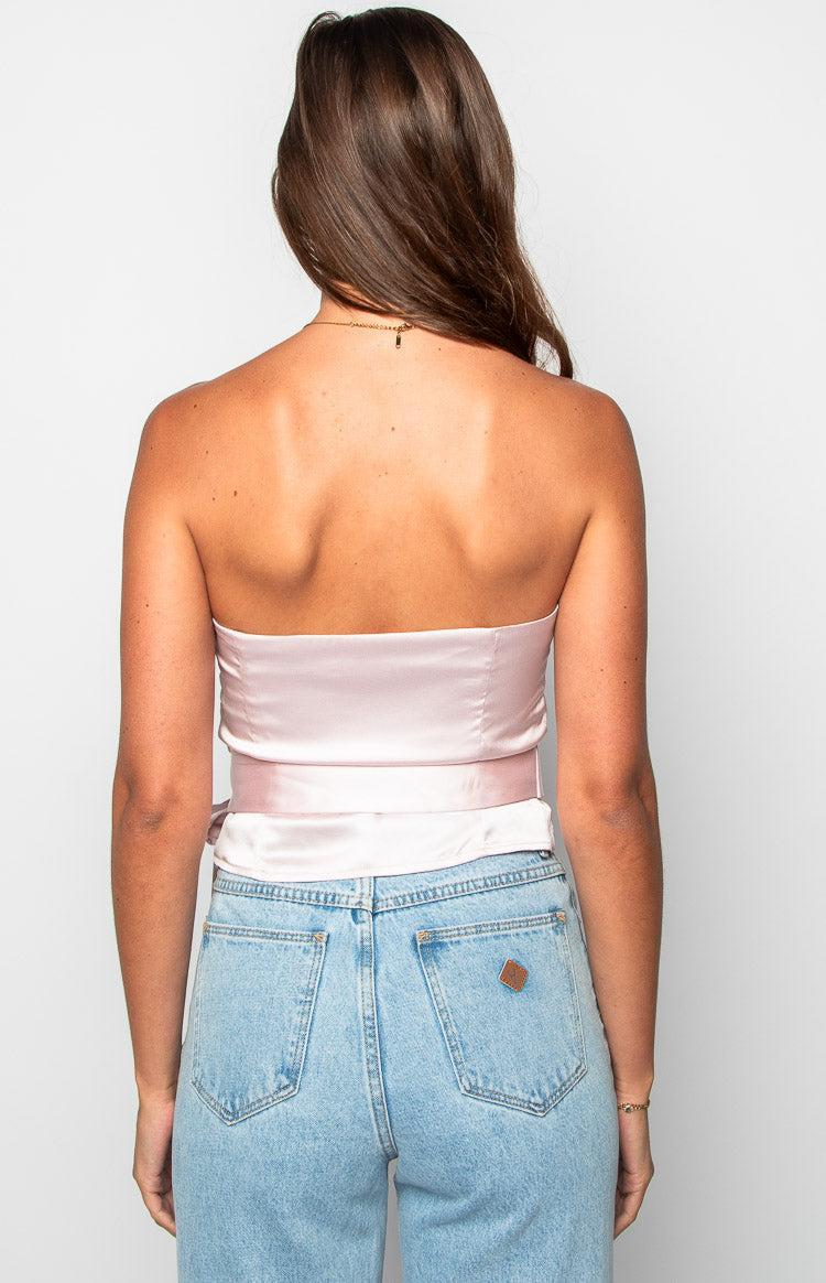 Satin Diva Pink Crop Top Product Image