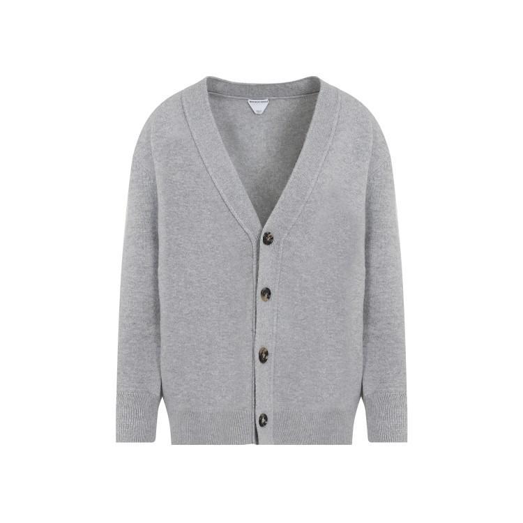 Cashmere Cardigan M In Light Grey Melange Product Image