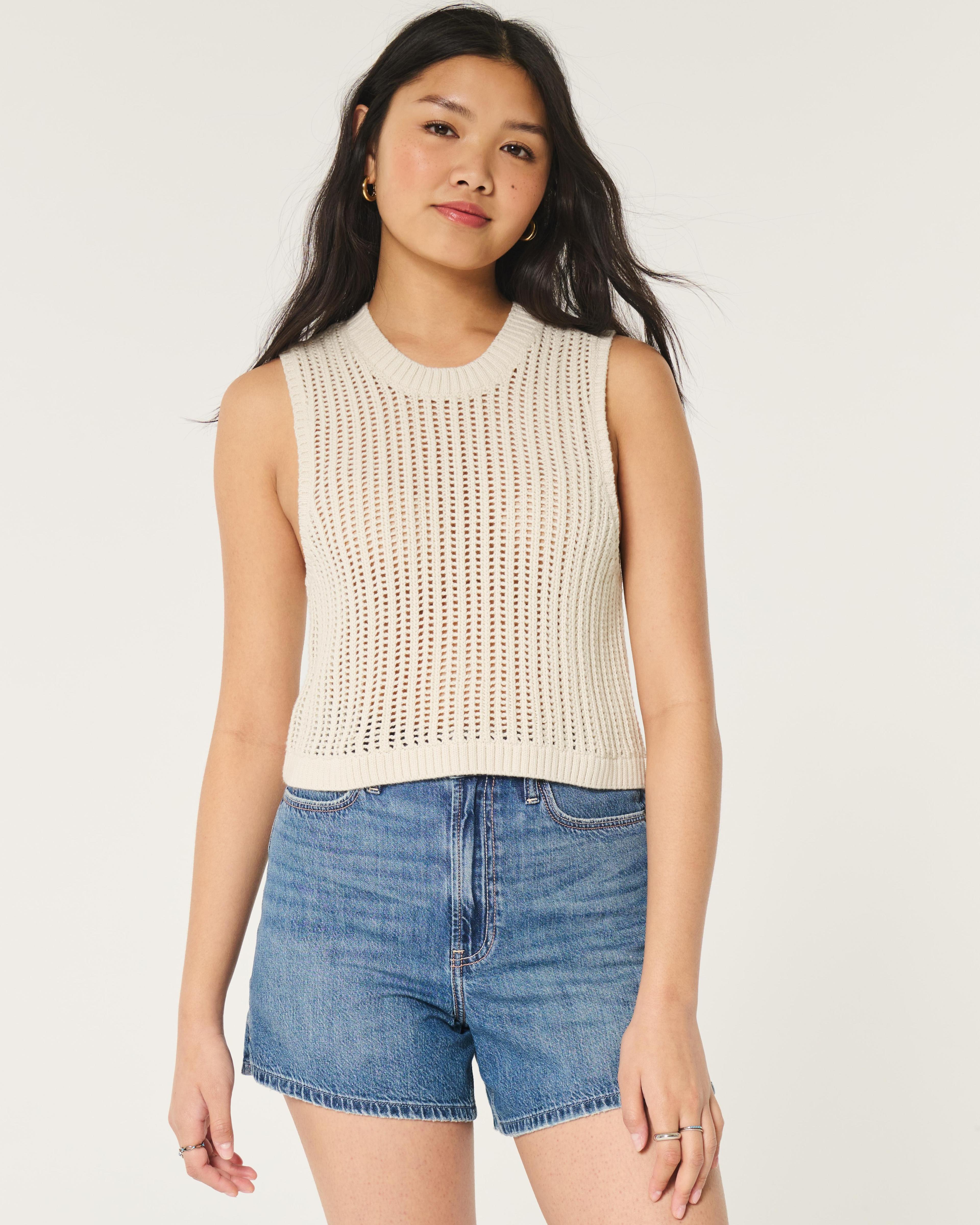 Easy Crochet-Style High-Neck Tank Product Image