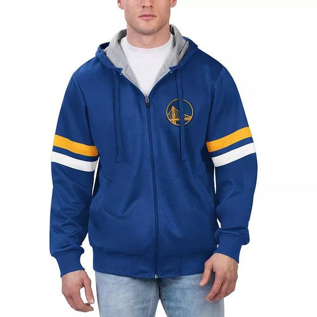 Mens G-III Sports by Carl Banks Royal Golden State Warriors Contender Full-Zip Hoodie Jacket Product Image