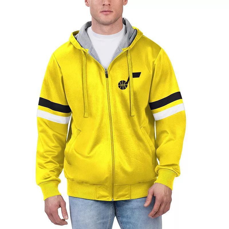 Mens G-III Sports by Carl Banks Yellow Utah Jazz Contender Full-Zip Hoodie Jacket Product Image