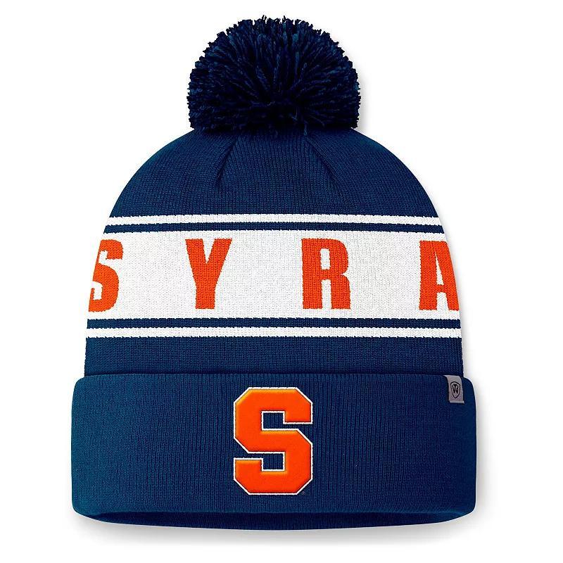 Mens Top of the World Syracuse Orange Slash Cuffed Knit Hat with Pom, Blue Product Image