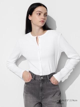 Womens Pointelle Cardigan White XL UNIQLO US Product Image