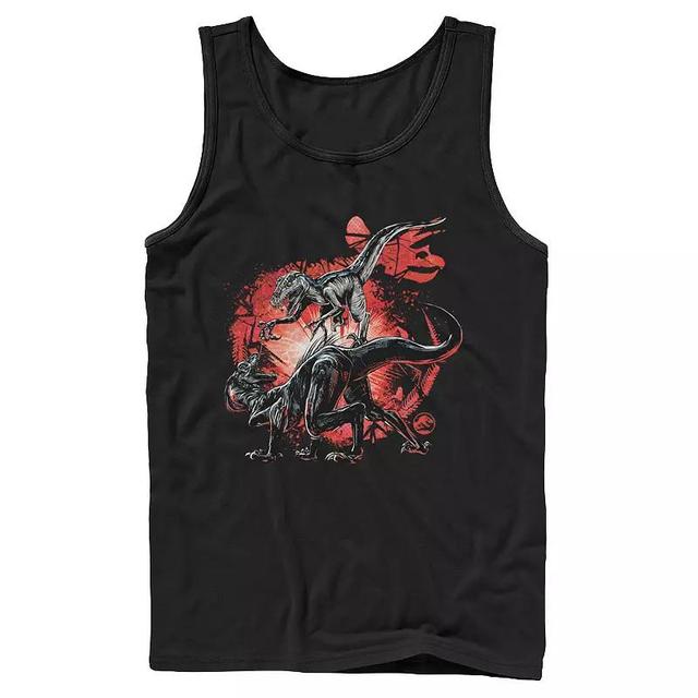 Mens Jurassic World Raptor Fight Portrait Tank Top Product Image