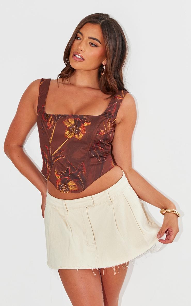 Brown Floral Corset Product Image