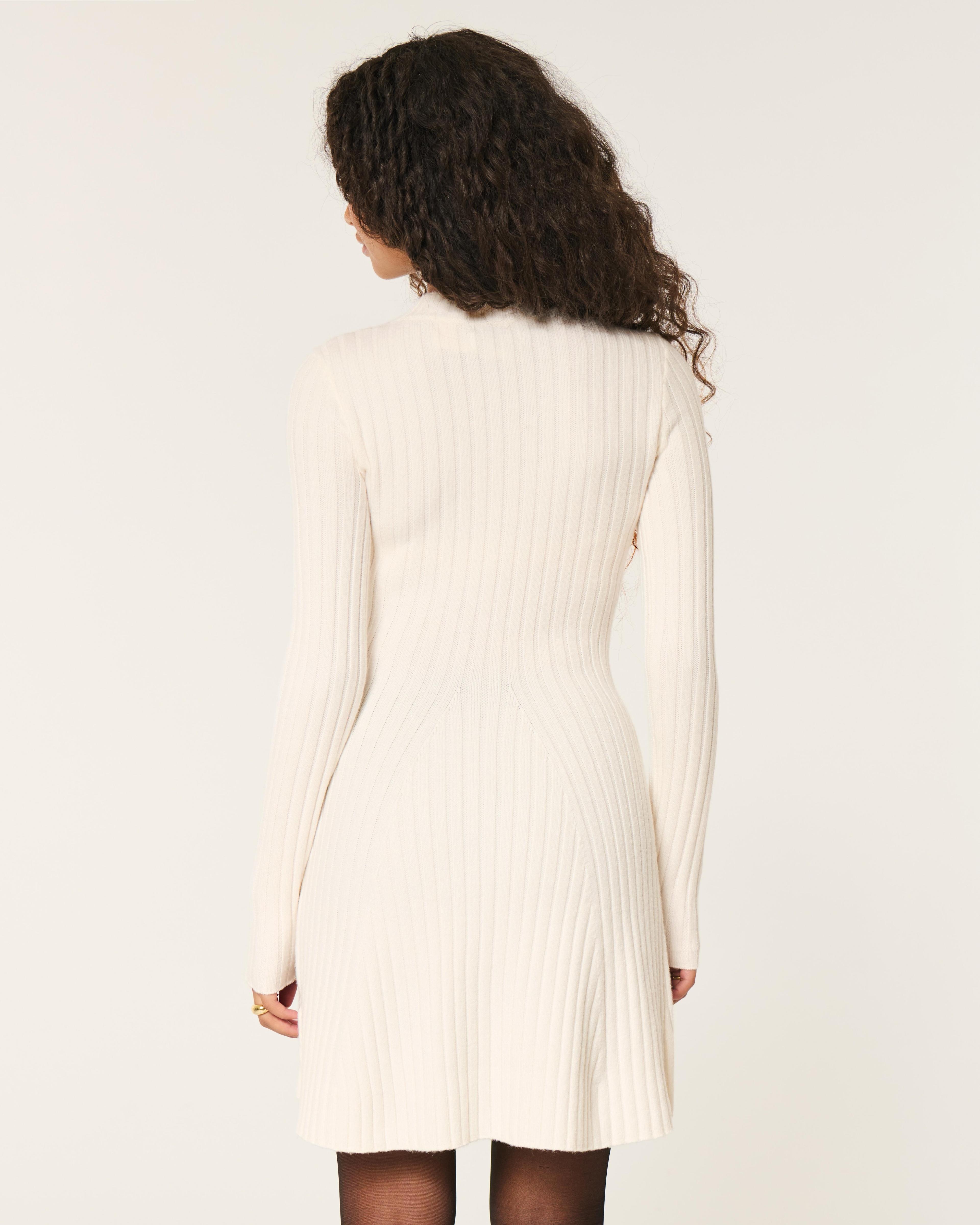 Ribbed Skater Mini Sweater Dress Product Image