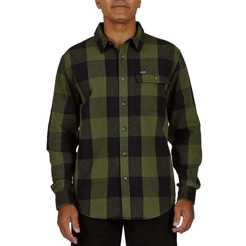 Mens Smiths Workwear Relaxed-Fit Buffalo Plaid Flannel Button-Down Shirt Brown Black Product Image