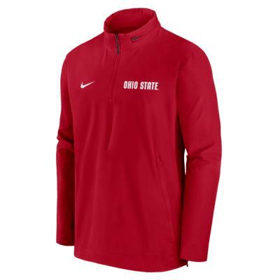 Ohio State Buckeyes Sideline Coach Men's Nike College 1/2-Zip Hooded Jacket Product Image