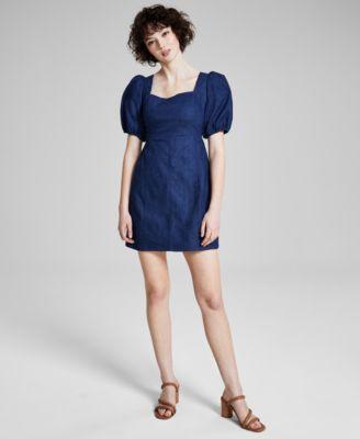 And Now This Womens Square-Neck Denim Mini Dress, Created for Macys Product Image