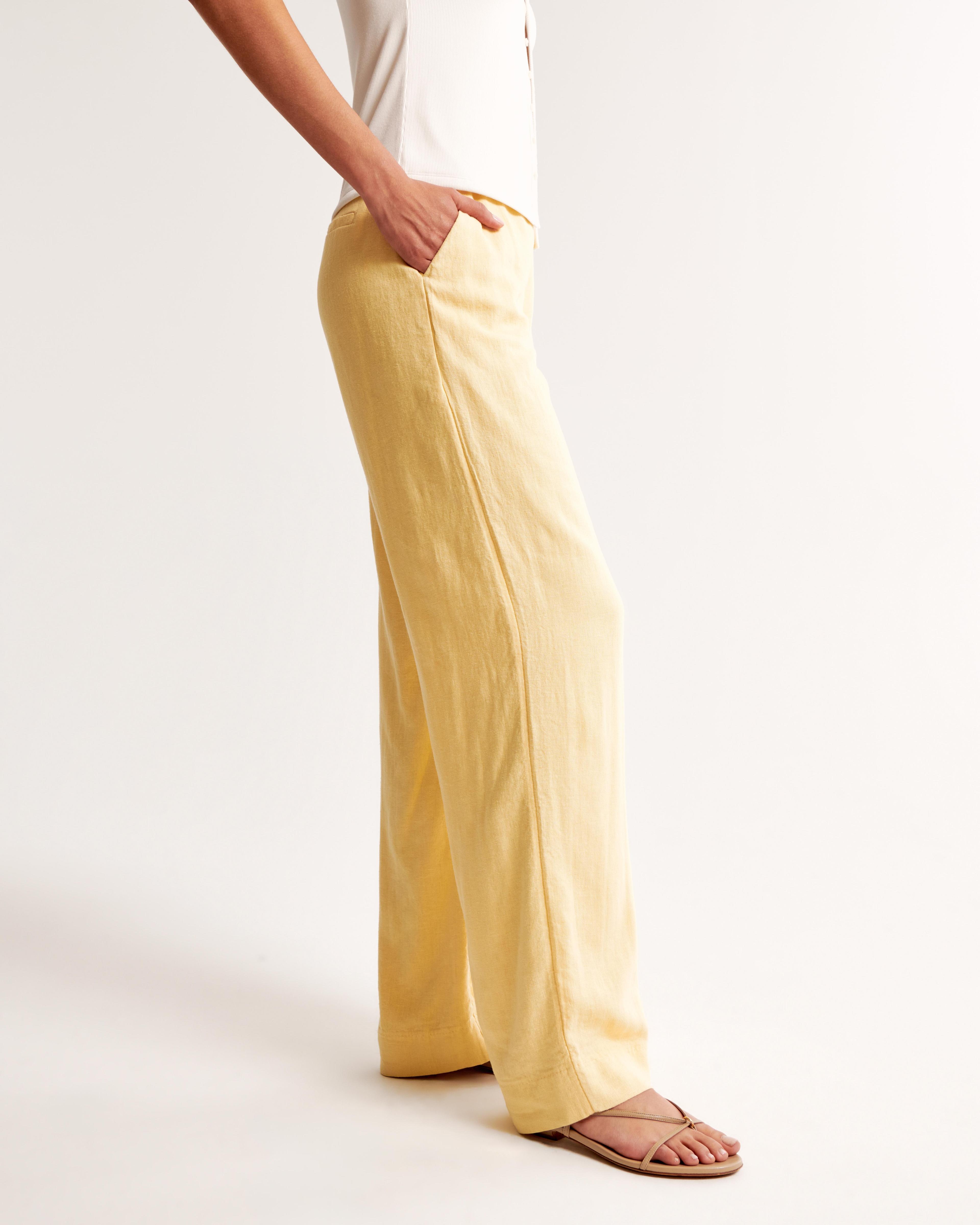 Linen-Blend Tailored Straight Pant Product Image