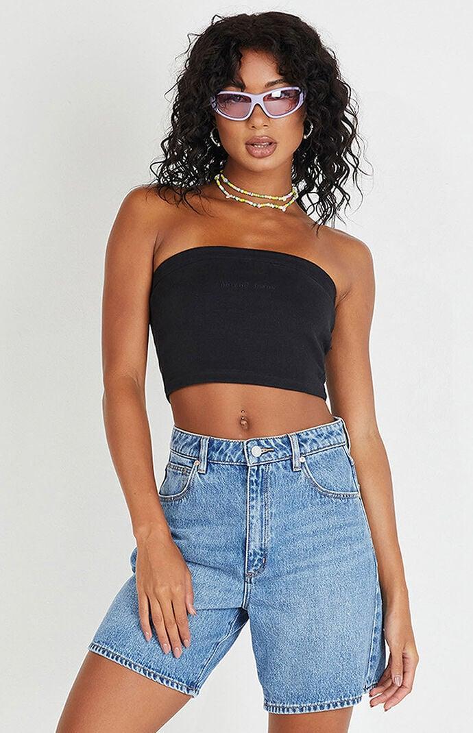 ABRAND Women's Carrie High Waisted Relaxed Denim Shorts Product Image