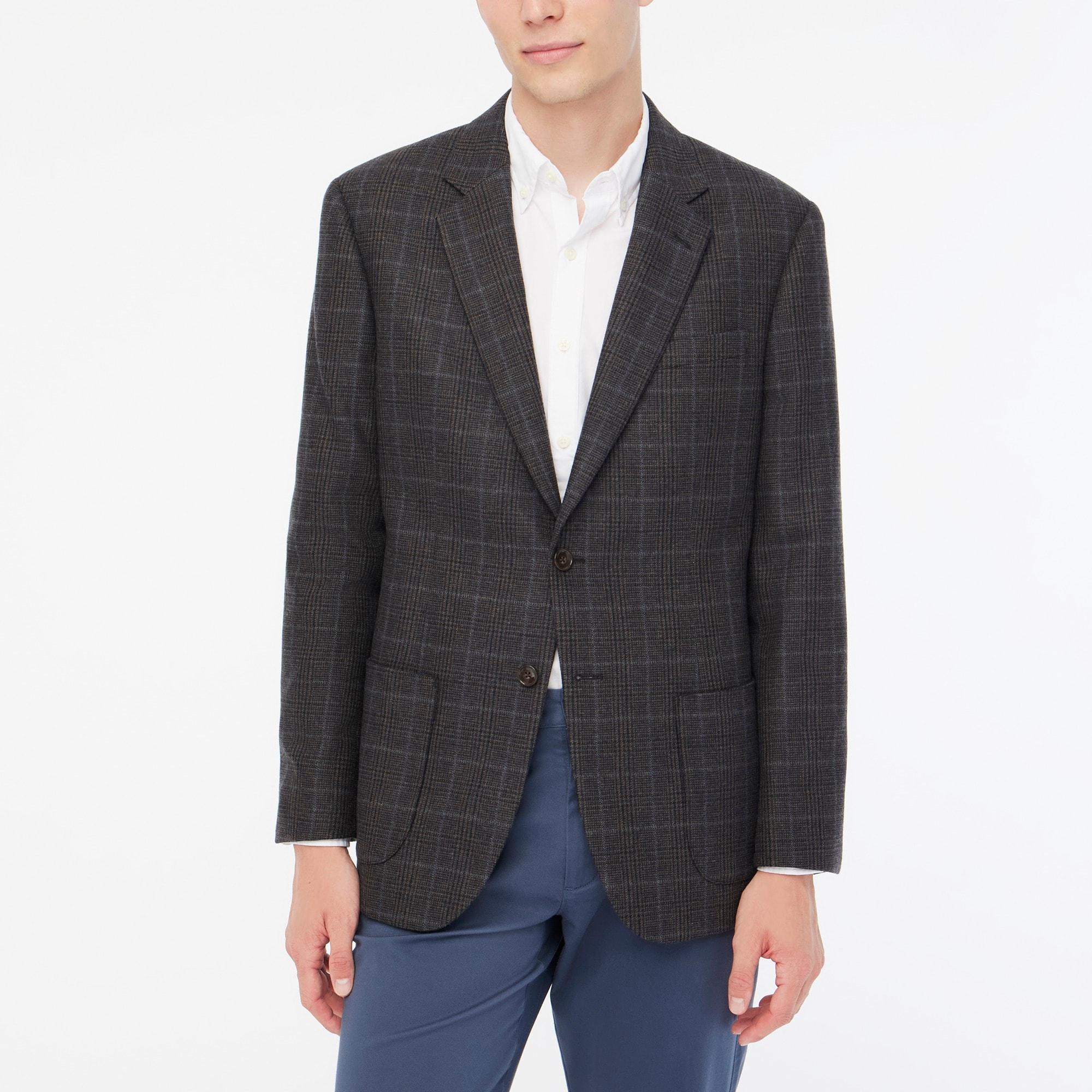 Classic-fit Thompson plaid wool-blend blazer Product Image