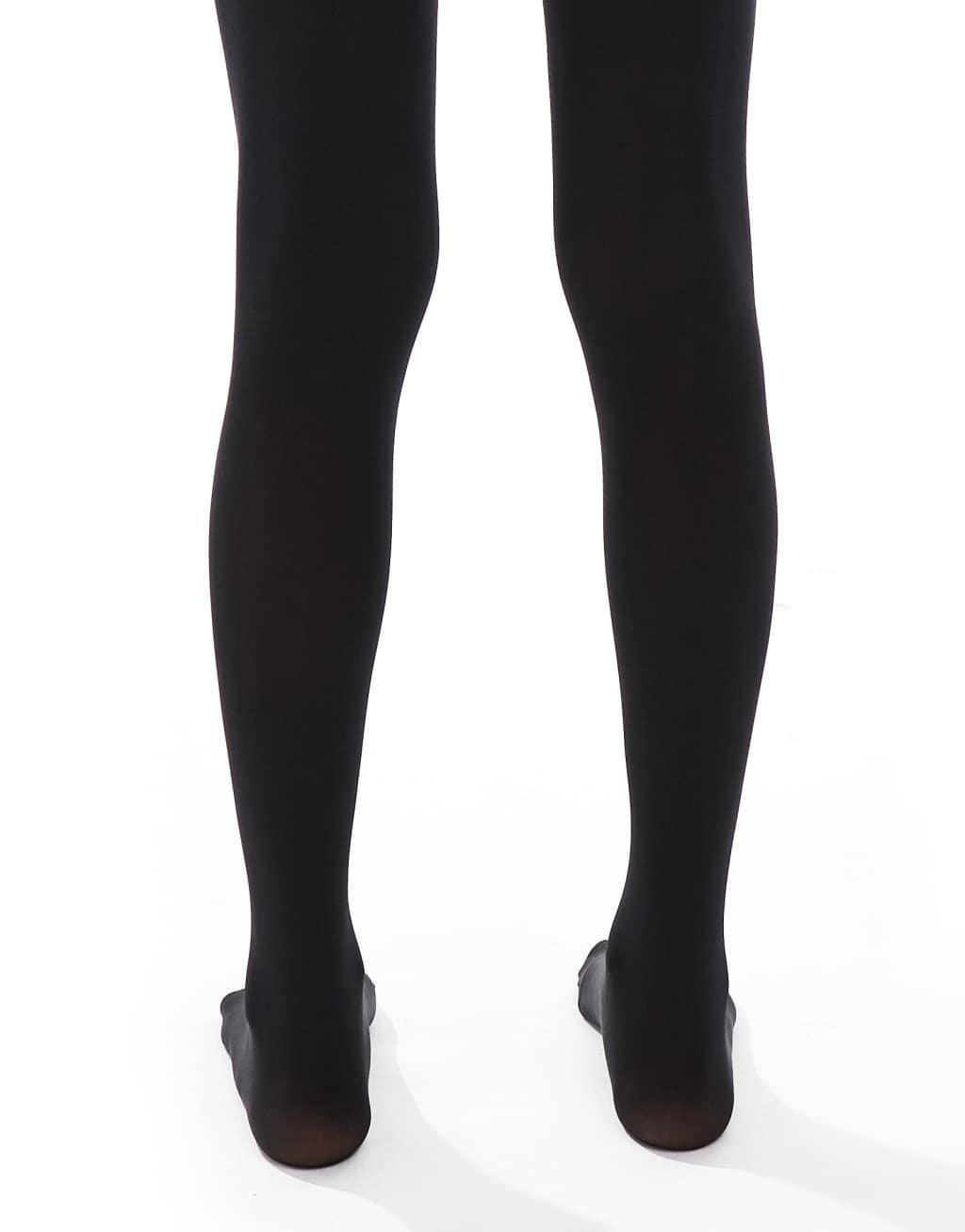 ASOS DESIGN 2 pack 120 denier tights in black - BLACK Product Image