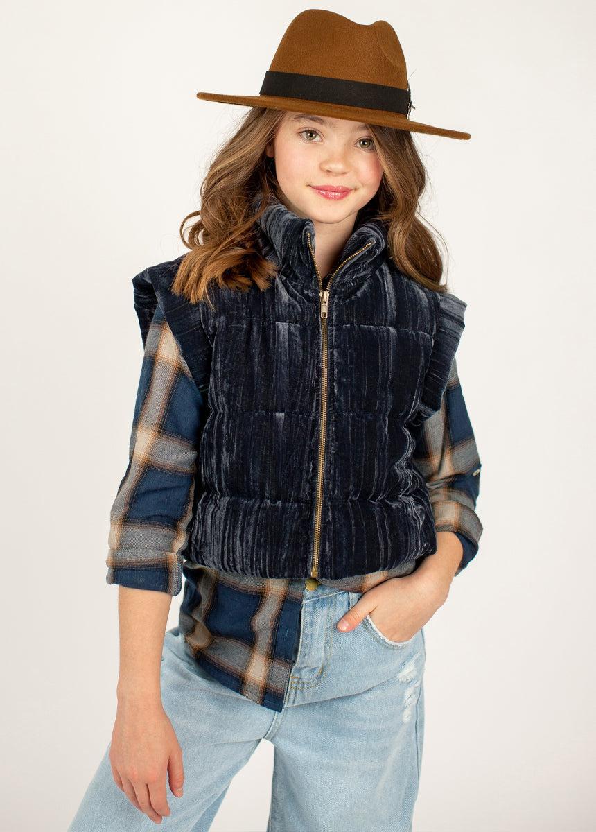 Taylor Top in Navy Plaid Product Image