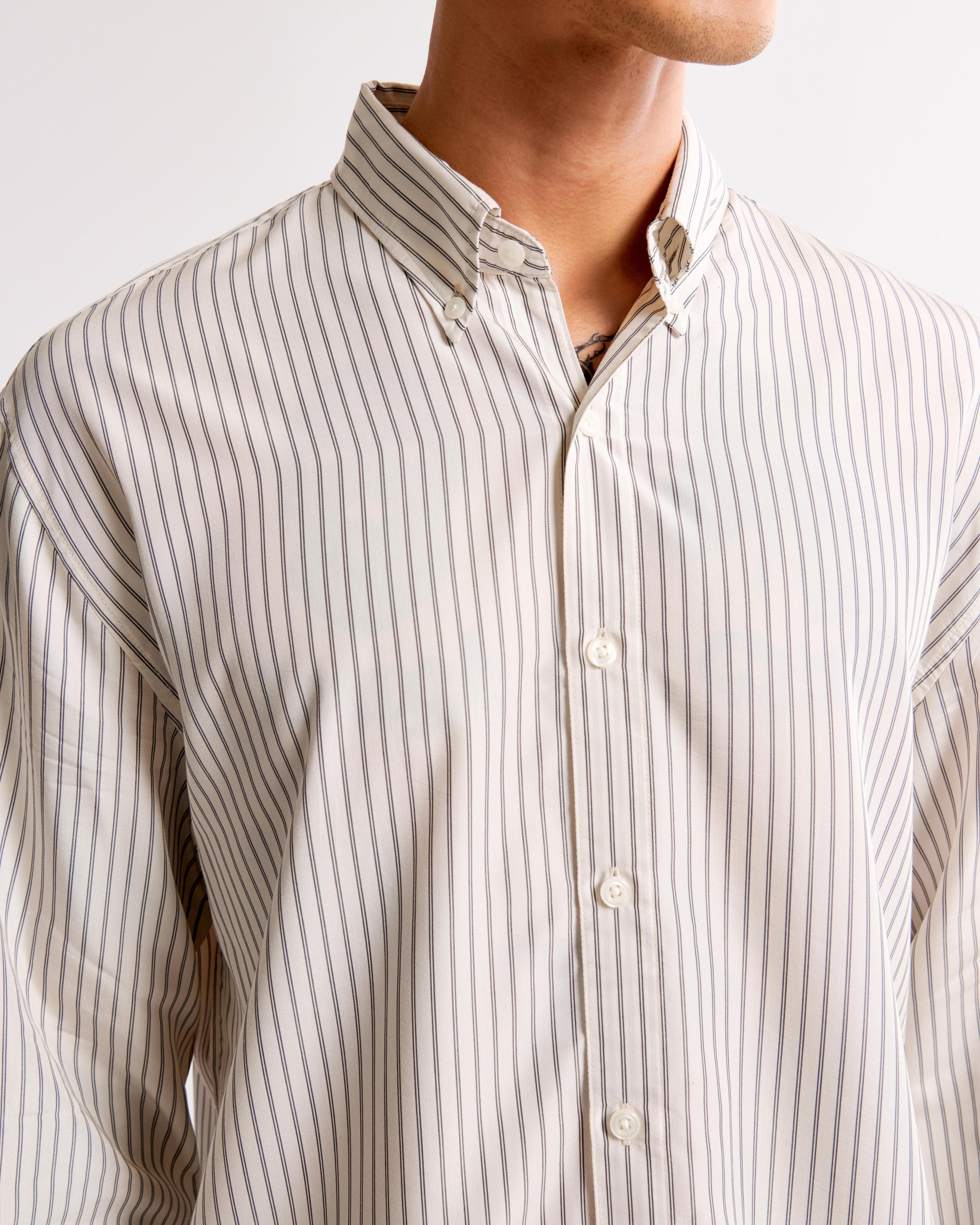 Long-Sleeve Cupro Button-Up Shirt Product Image