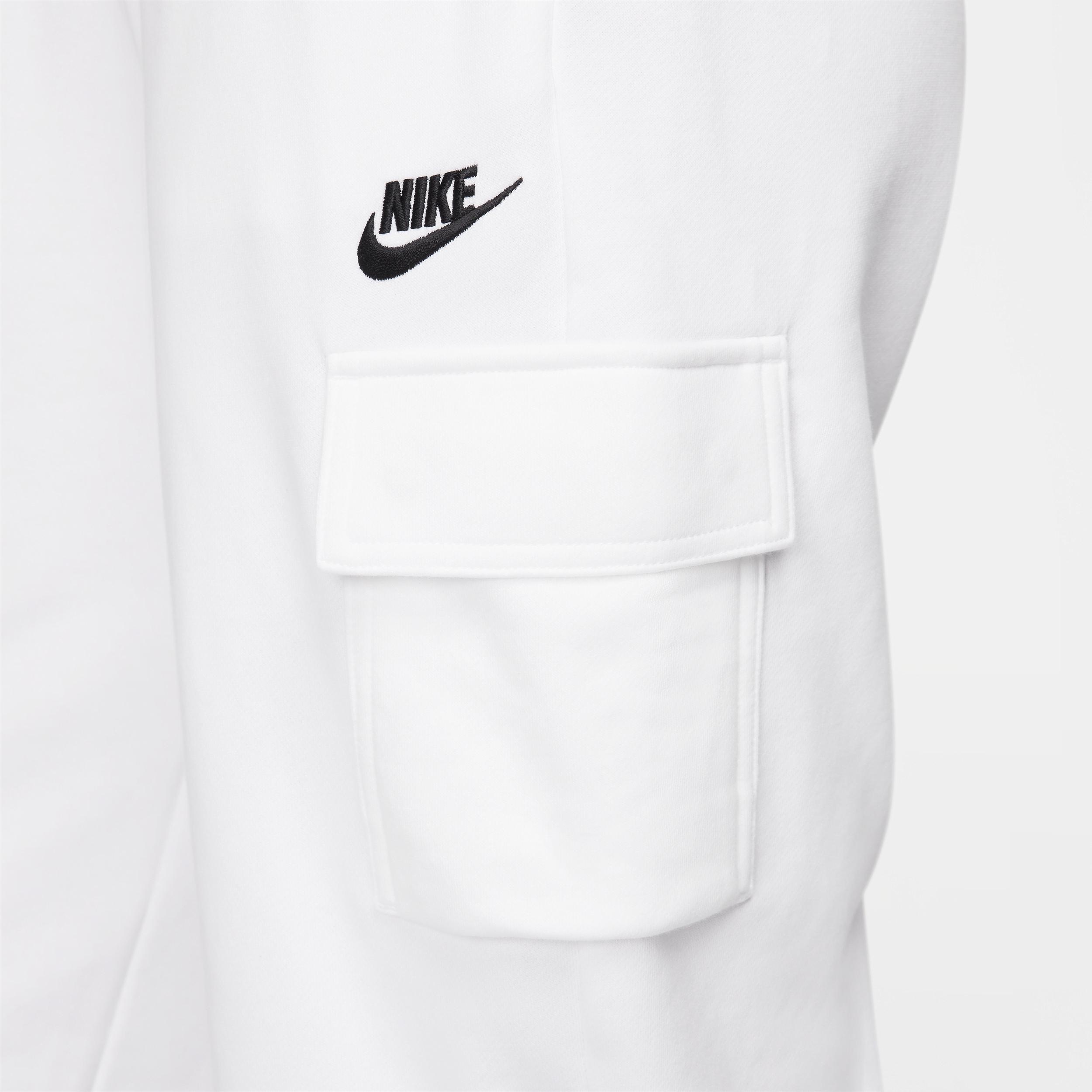 Nike Womens Nike NSW Club Fleece MR Cargo Pants - Womens White/Black Product Image