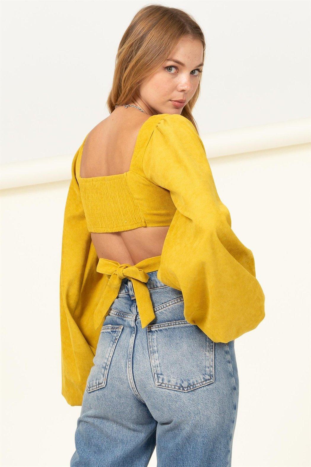 Speak Chic Tie-Back Cutout Crop Top Product Image