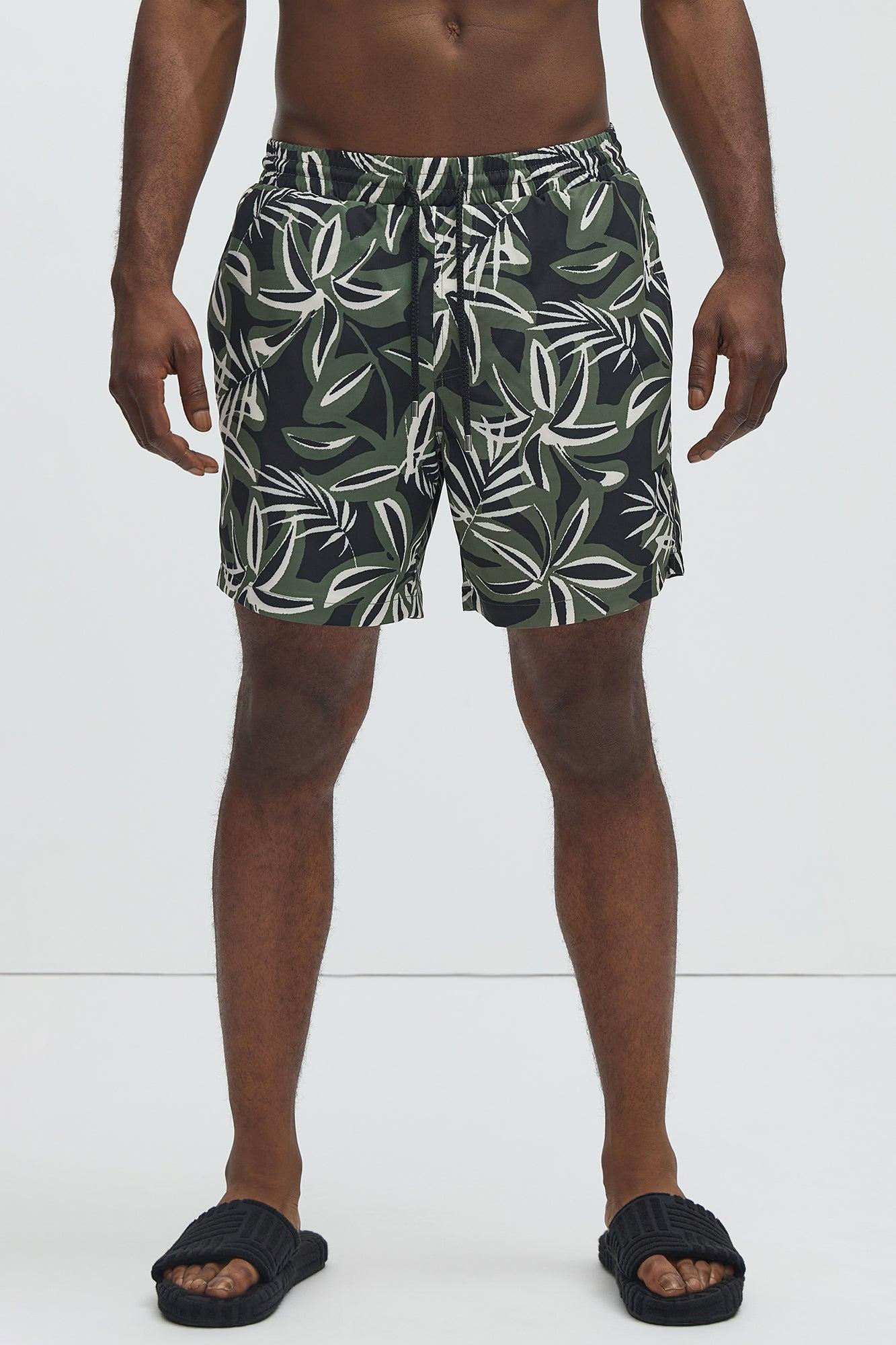 In The Details Swim Trunks - Green/combo Product Image