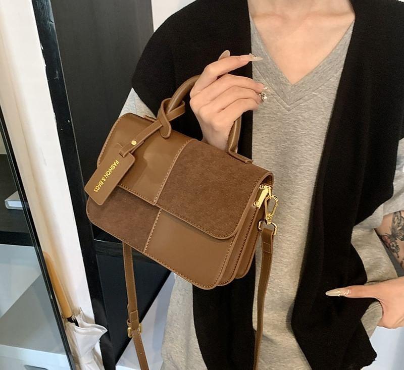 Faux Leather Flap Crossbody Bag product image