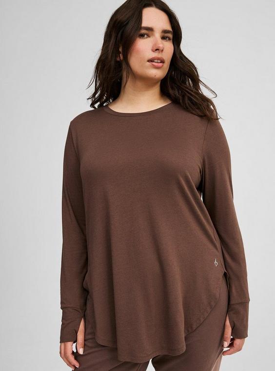 Performance Cotton Long Sleeve Tunic Length Tee Product Image