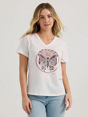 Women's Butterfly V-Neck Graphic Tee | Women's Tops | Lee® Product Image