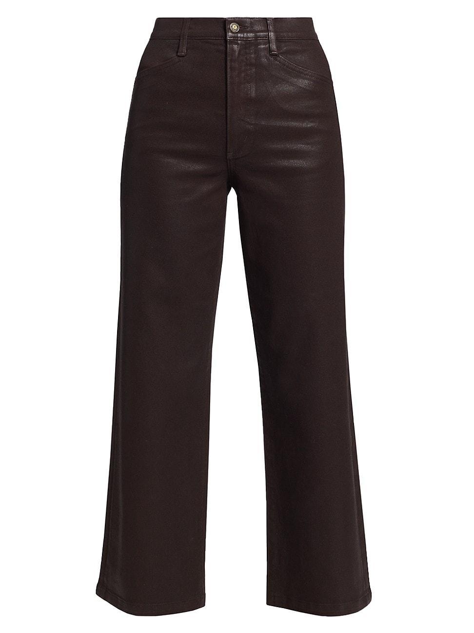 Womens Mischa Wide-Leg Coated Pants Product Image