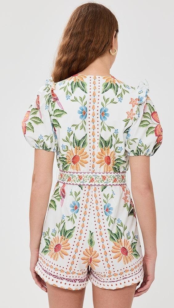 FARM Rio Bloom Garden Off White Romper | Shopbop Product Image