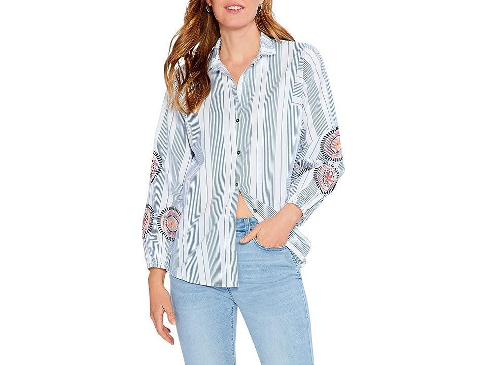 NIC+ZOE Embroidered Skies Shirt (Blue Multi) Women's Blouse Product Image