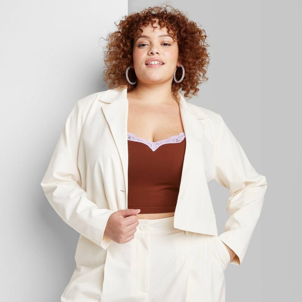 Womens Cropped Blazer - Wild Fable Off-White 1X Product Image