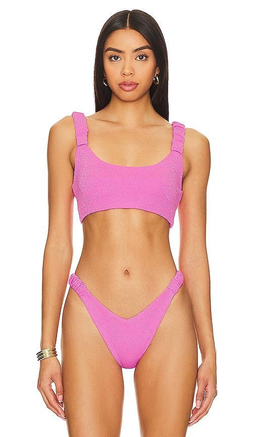 BEACH RIOT Effie Bikini Top in Pink. Product Image