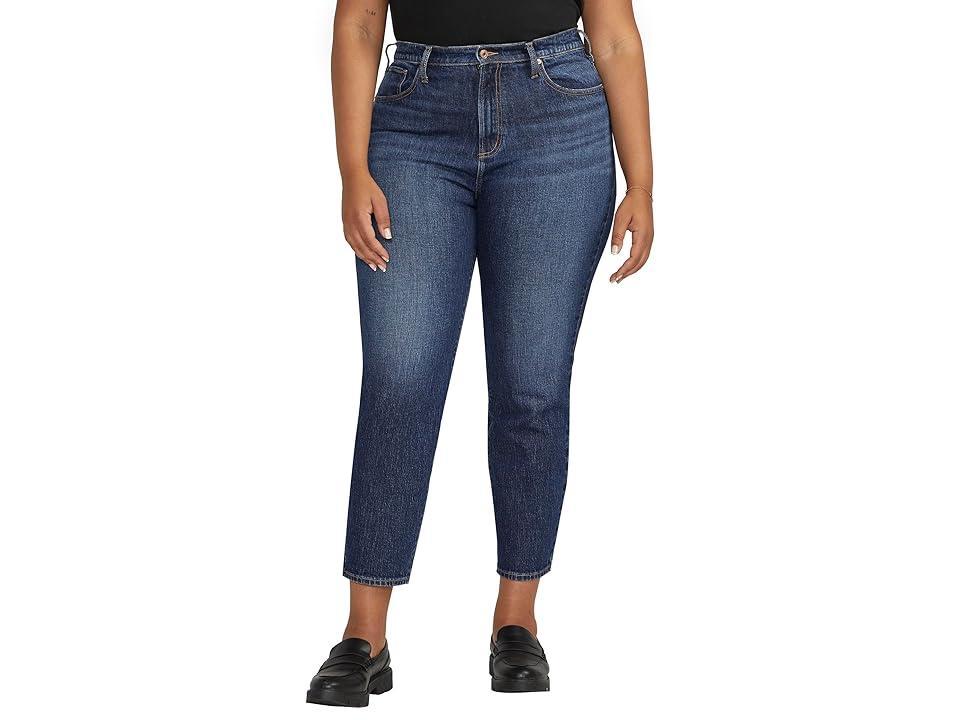 Silver Jeans Co. Plus Size Highly Desirable High-Rise Slim Straight Leg Jeans W28440RCS340 (Indigo) Women's Jeans Product Image