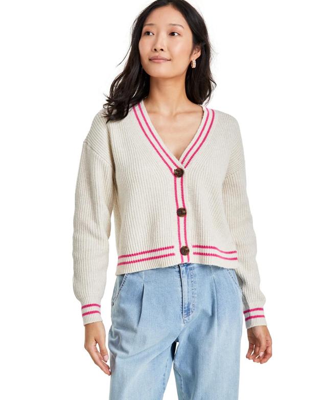 On 34th Womens V-Neck Tipped Cardigan, Created for Macys Product Image