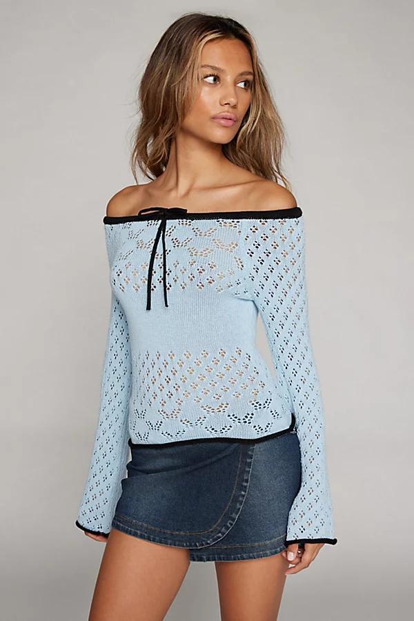 Kimchi Blue Sara Off-The-Shoulder Pointelle Sweater Womens at Urban Outfitters Product Image