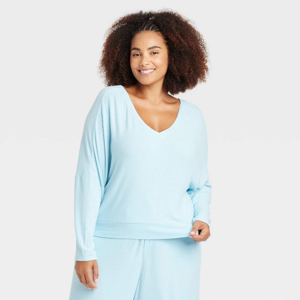 Womens Cozy Ribbed Pullover - Auden Blue 4X Product Image