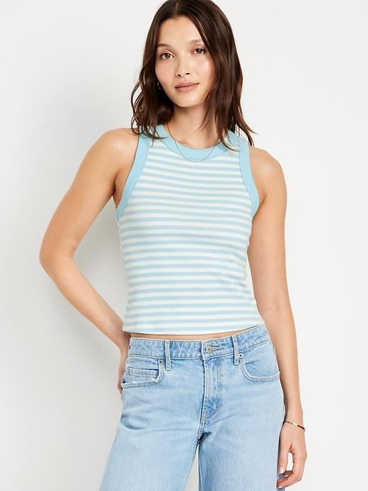 Crop Rib-Knit Tank Top Product Image