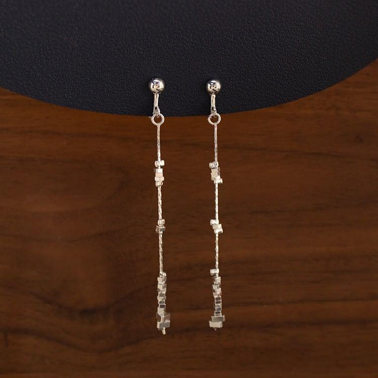 925 Sterling Silver Rhinestone Dangle Earring Product Image