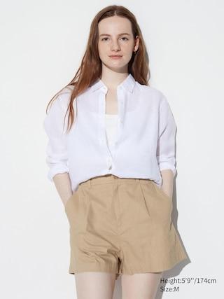 Womens Linen Cotton Shorts Beige XL UNIQLO US Product Image