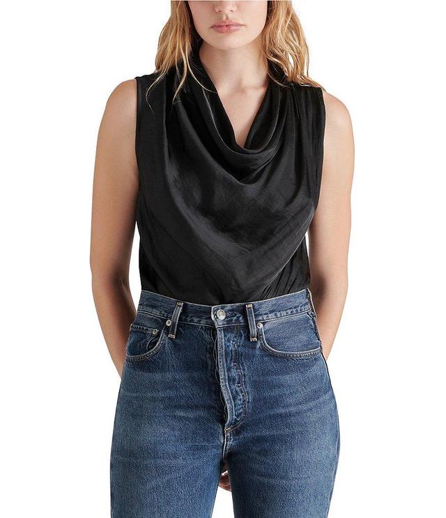 Steve Madden Jayde Satin Cowl Neck Sleeveless Bodysuit Product Image