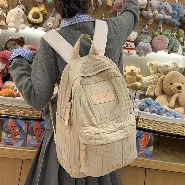 Plain Applique Nylon Backpack Product Image