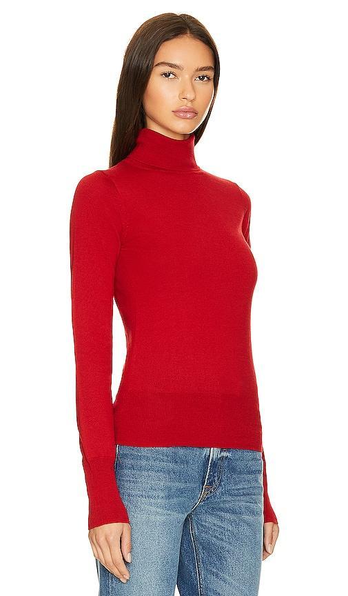 GRLFRND Merino Wool Turtleneck Sweater in Red. Size M, S, XL, XS, XXS. Product Image