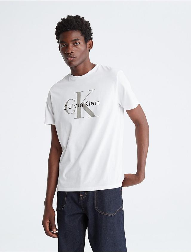 Calvin Klein Mens Monogram Logo Crewneck T-Shirt - Black - XS Product Image