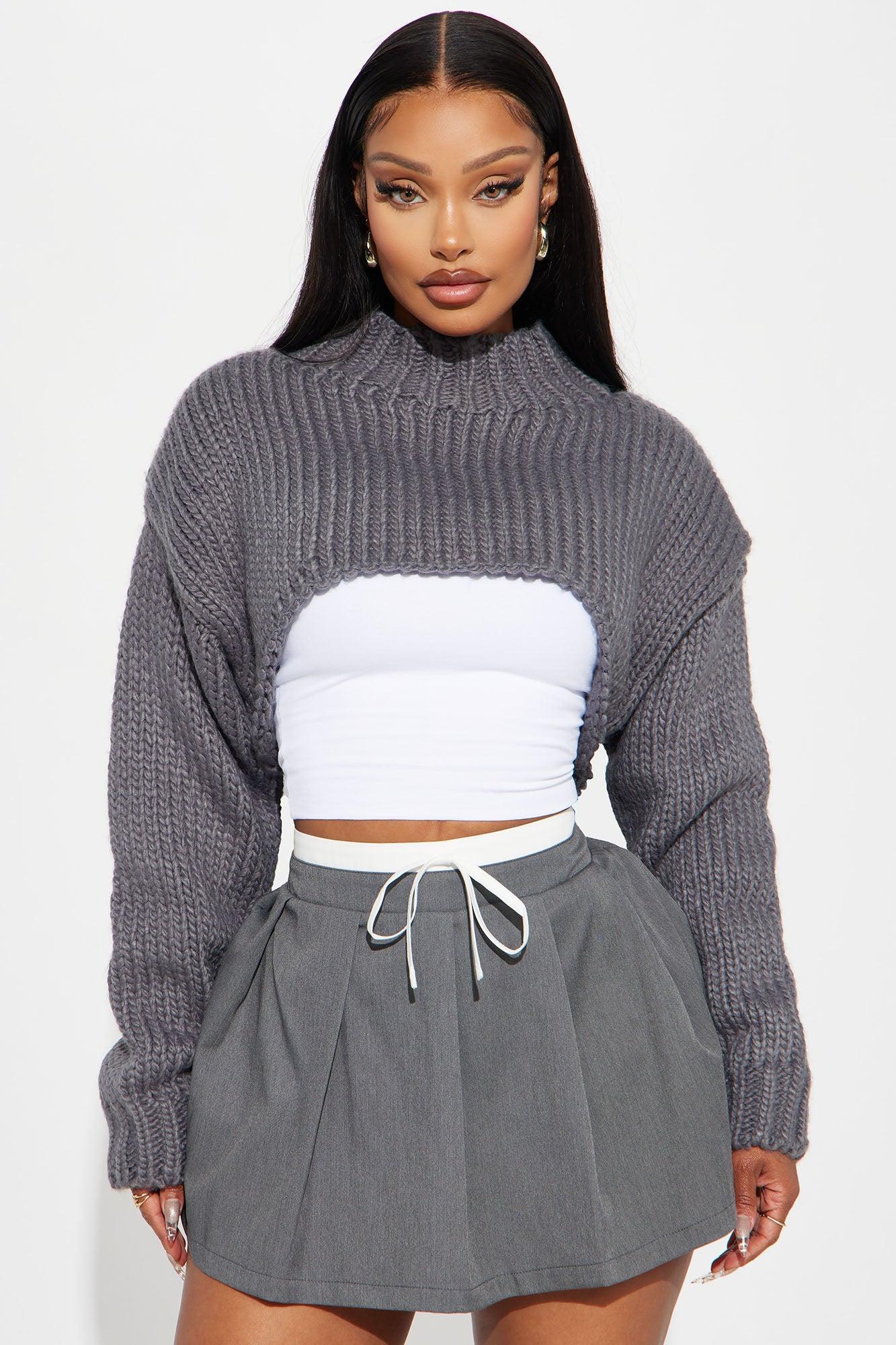 Kali Chunky Knit Bolero - Grey product image