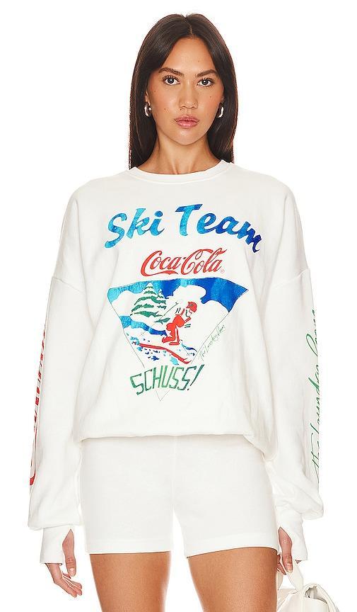 The Laundry Room Coca Cola Ski Team Jumper in White. Size L, M, S, XS. Product Image