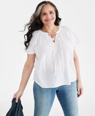 Plus Size Flutter-Sleeve Top, Created for Macy's Product Image