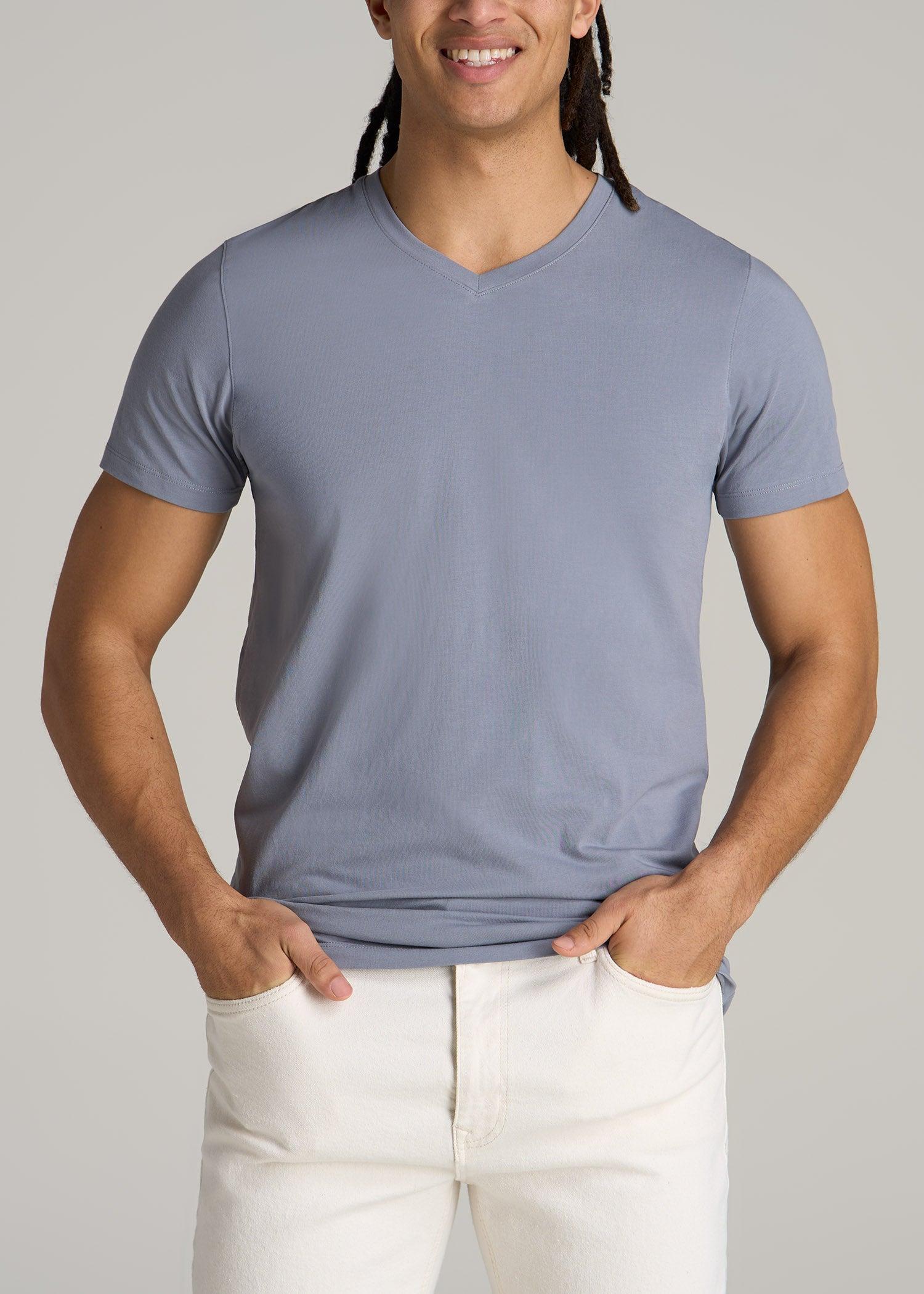 The Essential MODERN-FIT V-Neck Tee for Tall Men in White Product Image