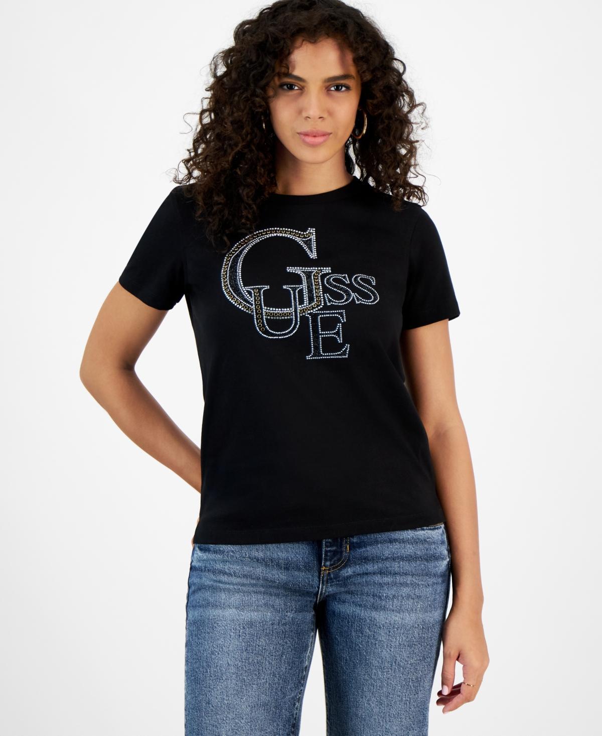 Guess Womens Studded Logo Short-Sleeve T-Shirt product image