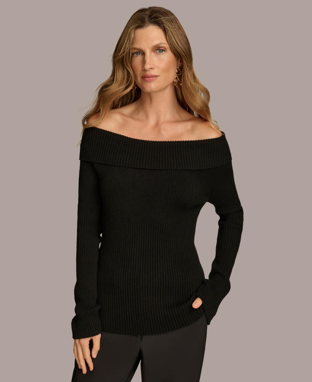 Donna Karan New York Womens Off-The-Shoulder Sweater product image