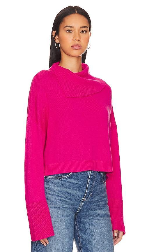 525 Lily Split Turtleneck Sweater in Fuchsia. Size XS. Product Image