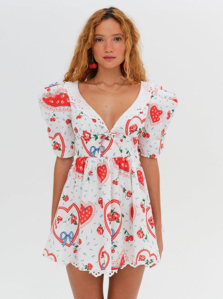 Daisy Mae Mini Dress — White Product Image